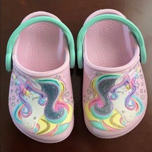 CROCS Pink Unicorn toddler size 5